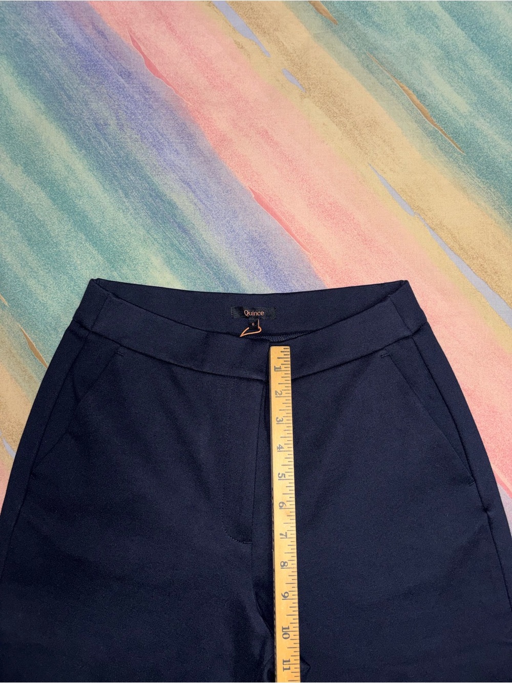 Quince Women’s 6 Navy Blue Ultra Stretch Ponte Trouser Pull on Stretchy Office - Picture 10 of 12